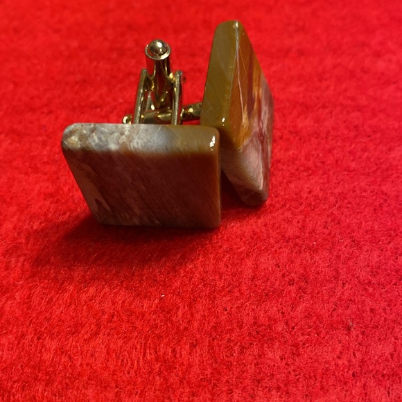 Vintage Natural Agate Cuff Links - Picture 9 of 16